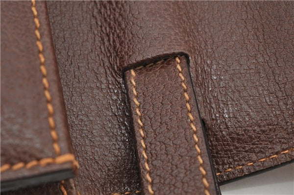 Authentic GUCCI Vintage Clutch Hand Bag Purse Leather Brown 7380F