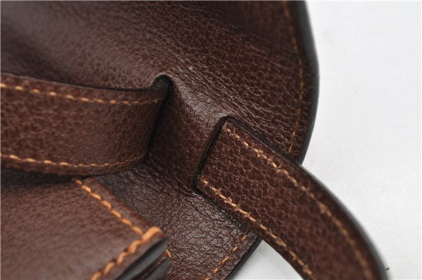 Authentic GUCCI Vintage Clutch Hand Bag Purse Leather Brown 7380F