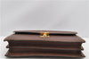 Authentic GUCCI Vintage Clutch Hand Bag Purse Leather Brown 7380F