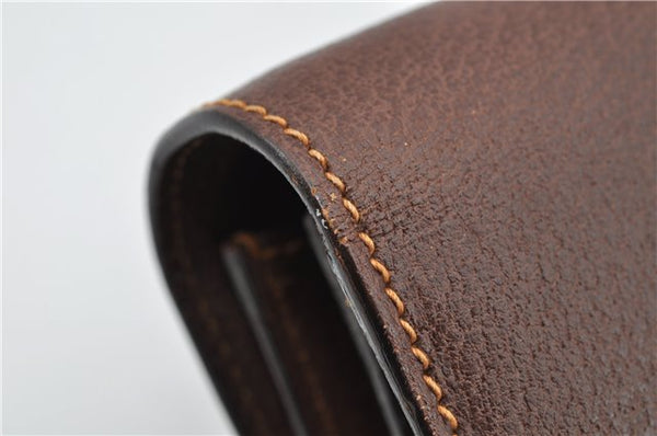 Authentic GUCCI Vintage Clutch Hand Bag Purse Leather Brown 7380F