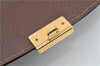 Authentic GUCCI Vintage Clutch Hand Bag Purse Leather Brown 7380F
