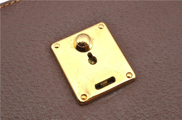 Authentic GUCCI Vintage Clutch Hand Bag Purse Leather Brown 7380F