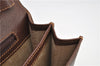 Authentic GUCCI Vintage Clutch Hand Bag Purse Leather Brown 7380F