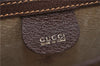 Authentic GUCCI Vintage Clutch Hand Bag Purse Leather Brown 7380F