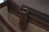 Authentic GUCCI Vintage Clutch Hand Bag Purse Leather Brown 7380F