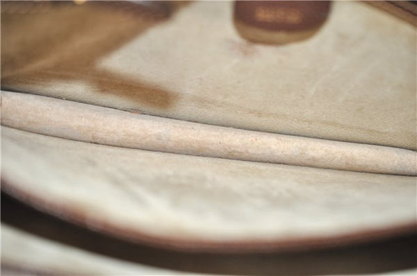 Authentic GUCCI Vintage Clutch Hand Bag Purse Leather Brown 7380F