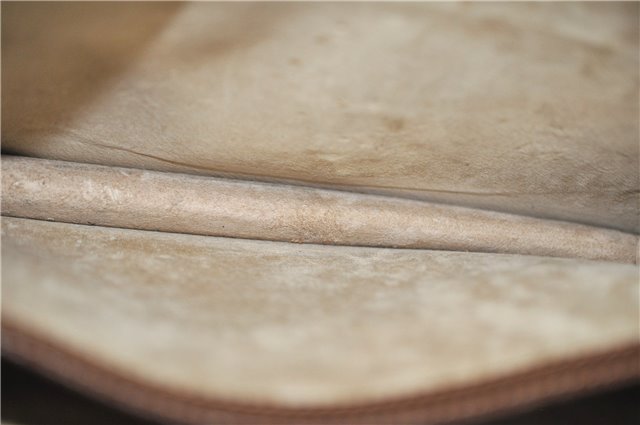 Authentic GUCCI Vintage Clutch Hand Bag Purse Leather Brown 7380F