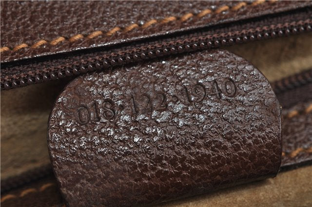 Authentic GUCCI Vintage Clutch Hand Bag Purse Leather Brown 7380F