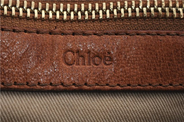Authentic Chloe Ethel 2Way Shoulder Cross Body Hand Bag Leather Brown 7388D