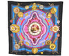 Authentic HERMES Carre 90 Scarf "parmi les fleurs je compte" Silk Black 7388I