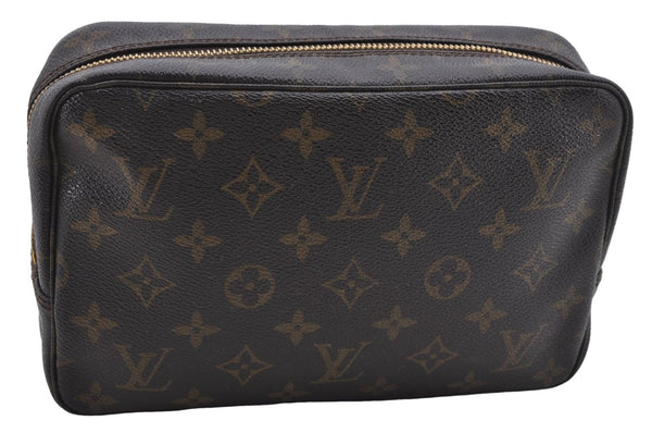 Auth Louis Vuitton Monogram Trousse Toilette 23 Clutch Hand Bag M47524 LV 7389D