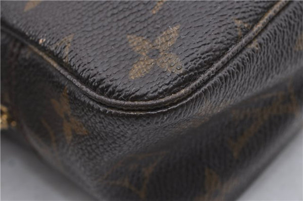 Auth Louis Vuitton Monogram Trousse Toilette 23 Clutch Hand Bag M47524 LV 7389D