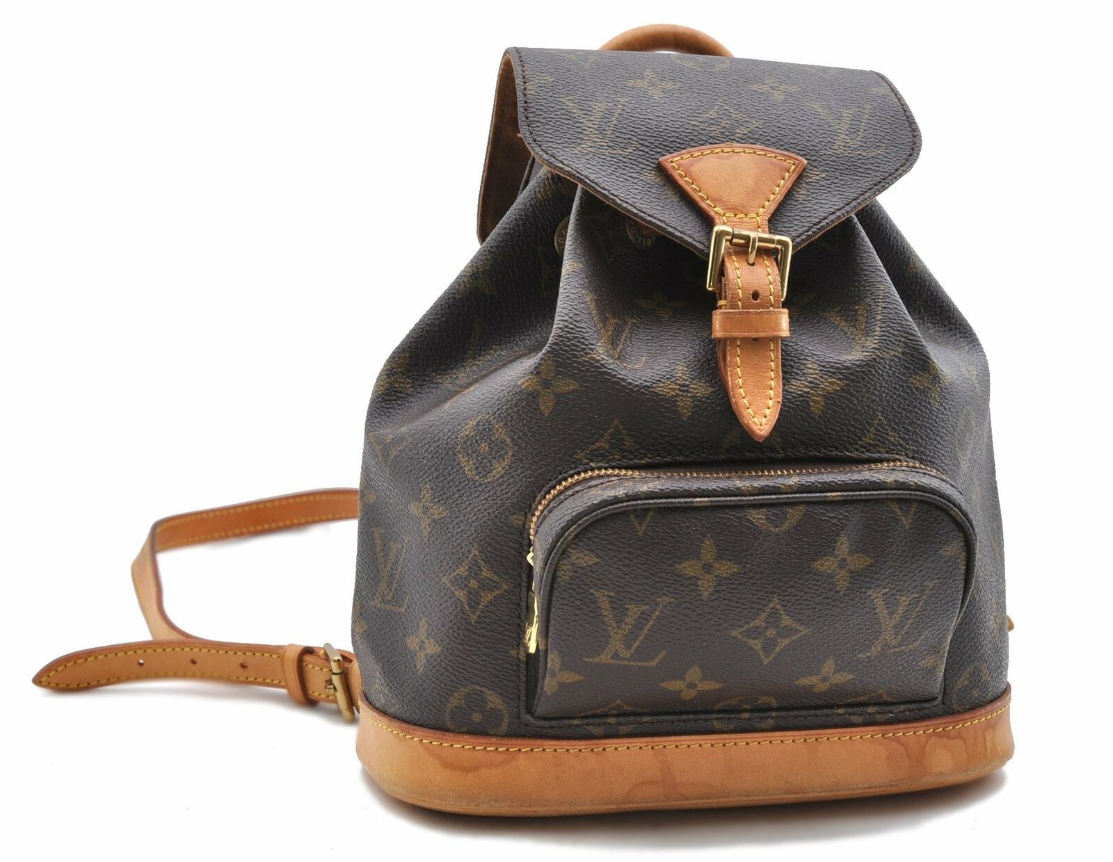 Authentic LOUIS VUITTON Monogram Montsouris PM Backpack M51137 LV 7390A