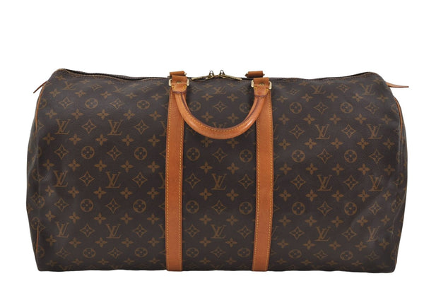 Authentic Louis Vuitton Monogram Keepall 55 Travel Boston Bag M41424 LV 7392D