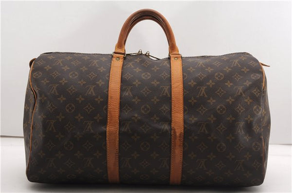 Authentic Louis Vuitton Monogram Keepall 50 Travel Boston Bag M41426 LV 7392F