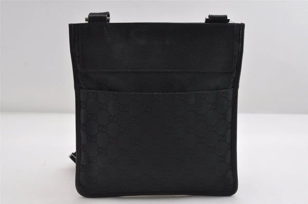 Authentic GUCCI Shoulder Cross Body Bag GG Canvas Leather 27639 Black 7392I