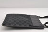 Authentic GUCCI Shoulder Cross Body Bag GG Canvas Leather 27639 Black 7392I