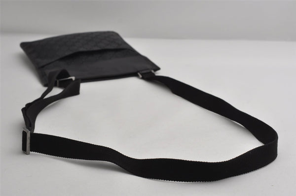 Authentic GUCCI Shoulder Cross Body Bag GG Canvas Leather 27639 Black 7392I