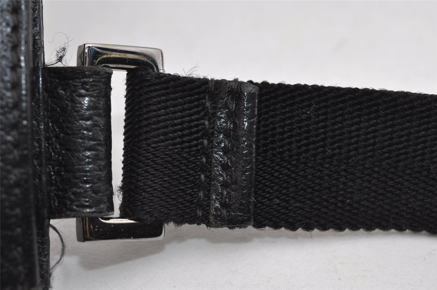 Authentic GUCCI Shoulder Cross Body Bag GG Canvas Leather 27639 Black 7392I