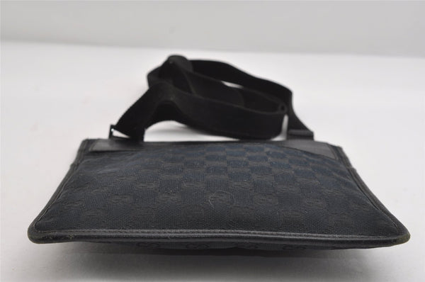 Authentic GUCCI Shoulder Cross Body Bag GG Canvas Leather 27639 Black 7392I