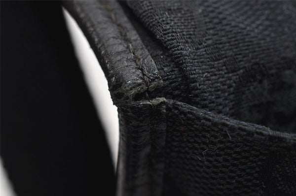 Authentic GUCCI Shoulder Cross Body Bag GG Canvas Leather 27639 Black 7392I