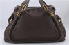 Authentic Chloe Paraty 2Way Shoulder Cross Body Hand Bag Brown 7393D