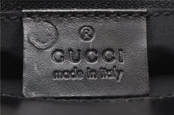 Authentic GUCCI Hand Bag Purse Suede Leather Black 7394C