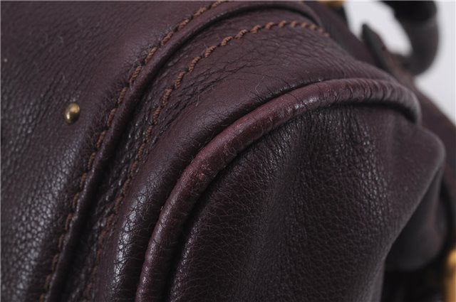 Authentic Chloe Paddington Leather Hand Bag Purple 7394D