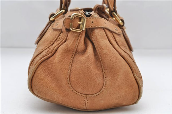 Authentic Chloe Paddington Leather Shoulder Hand Bag Brown 7395D