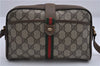 Auth GUCCI Web Sherry Line Shoulder Cross Bag GG PVC Leather Brown Junk 7396C