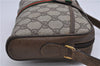 Auth GUCCI Web Sherry Line Shoulder Cross Bag GG PVC Leather Brown Junk 7396C