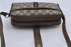 Auth GUCCI Web Sherry Line Shoulder Cross Bag GG PVC Leather Brown Junk 7396C