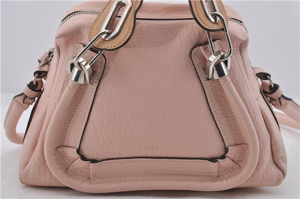 Authentic Chloe Paraty 2Way Shoulder Hand Bag Pink Beige 7396D