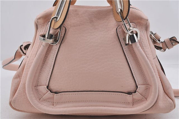 Authentic Chloe Paraty 2Way Shoulder Hand Bag Pink Beige 7396D