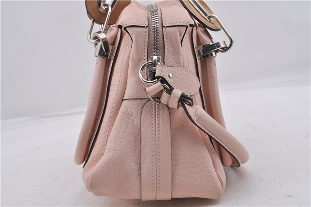 Authentic Chloe Paraty 2Way Shoulder Hand Bag Pink Beige 7396D