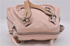 Authentic Chloe Paraty 2Way Shoulder Hand Bag Pink Beige 7396D
