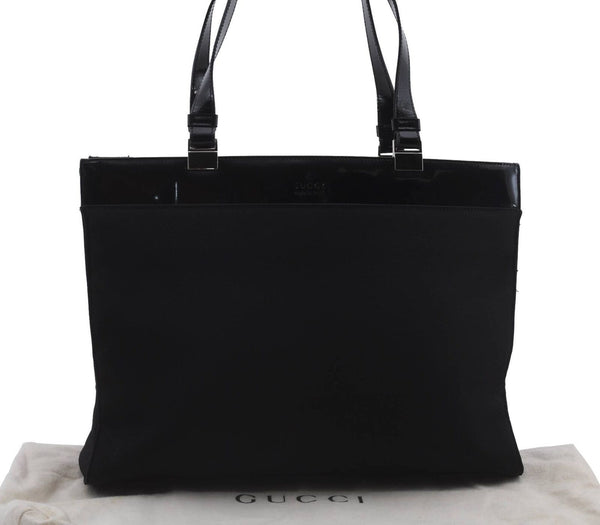 Authentic GUCCI Shoulder Tote Bag Nylon Leather 0021039 Black 7397B