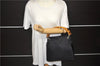 Authentic GUCCI Bamboo Vintage Hand Bag Purse Nylon Enamel Black 7398C