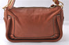 Authentic Chloe Paraty Shoulder Hand Bag Purse Brown 7398D