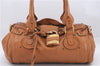 Authentic Chloe Paddington Leather Hand Bag Brown 7399D