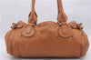 Authentic Chloe Paddington Leather Hand Bag Brown 7399D