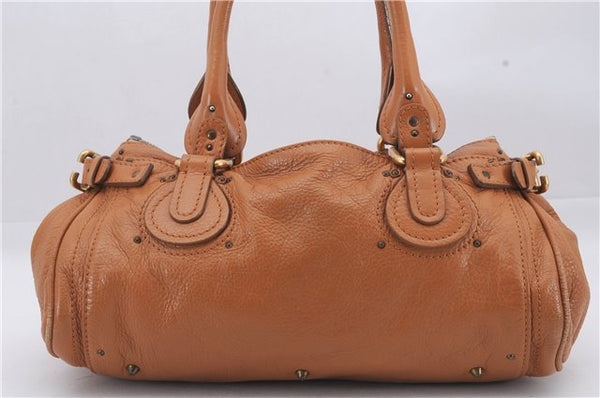 Authentic Chloe Paddington Leather Hand Bag Brown 7399D