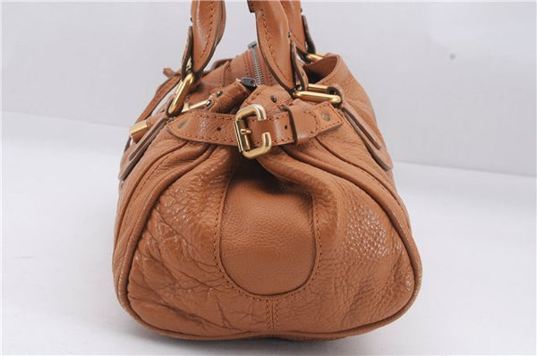 Authentic Chloe Paddington Leather Hand Bag Brown 7399D