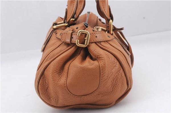 Authentic Chloe Paddington Leather Hand Bag Brown 7399D