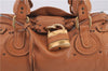 Authentic Chloe Paddington Leather Hand Bag Brown 7399D