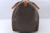 Auth CELINE Macadam Blason Pattern Travel Boston Bag PVC Leather Brown 7400C