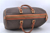 Auth CELINE Macadam Blason Pattern Travel Boston Bag PVC Leather Brown 7400C