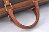 Auth CELINE Macadam Blason Pattern Travel Boston Bag PVC Leather Brown 7400C