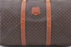 Auth CELINE Macadam Blason Pattern Travel Boston Bag PVC Leather Brown 7400C