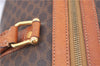 Auth CELINE Macadam Blason Pattern Travel Boston Bag PVC Leather Brown 7400C